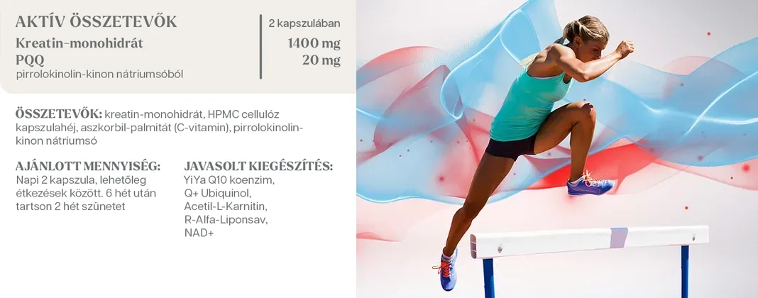 YiYa Creatină + PQQ Capsule (Creatină Monohidrat & Pirolochinolină Chinonă) – Energie la nivel celular, suport mitocondrial și performanță musculară