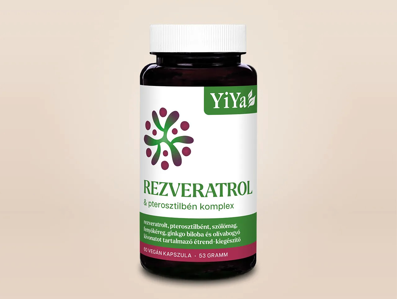 YiYa Resveratrol Pterostilben Complex de Flavonoide, 60 capsule