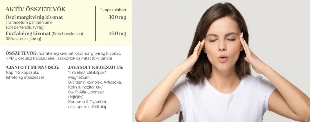 YiYa Floare de margaretă de toamnă și scoarță de salcie, 60 capsule