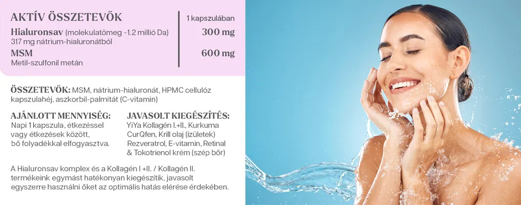 YiYa Acid Hialuronic & Complex MSM, 60 capsule