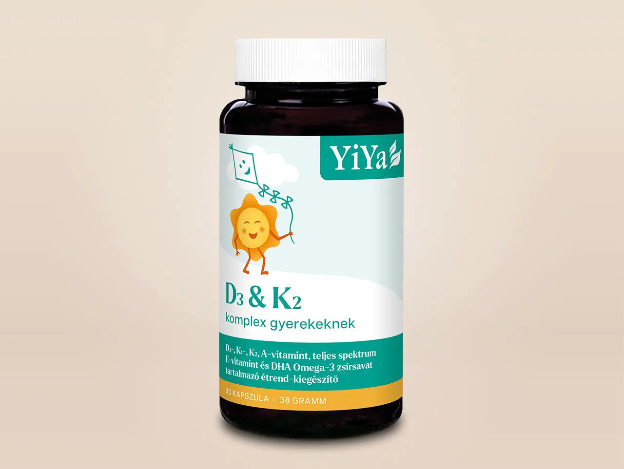 YiYa D3 K2 + Omega-3 complex pentru copii, 60 capsule