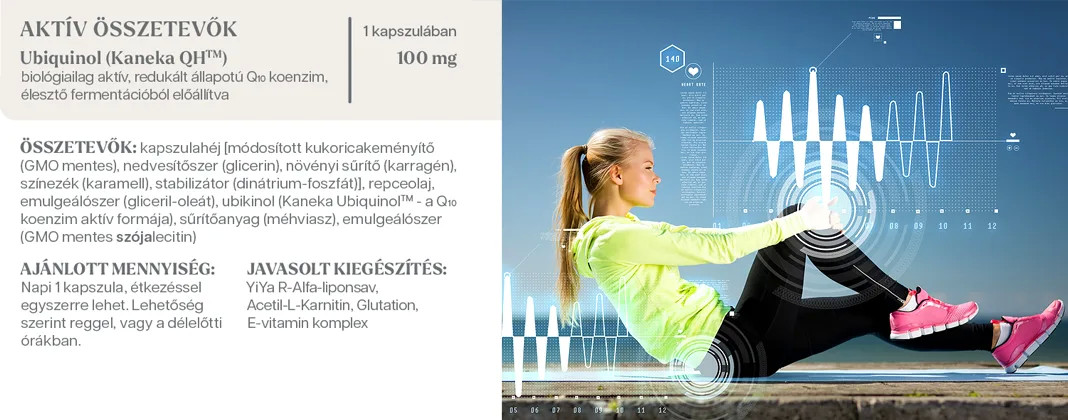 YiYa Q+ Ubiquinol (Kaneka QH®), 60 capsule - coenzima Q10 biologic activă!
