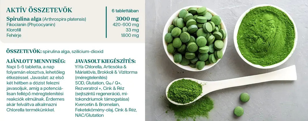 YiYa Spirulină, 170 tablete din alge bogată în clorofilă și ficocianină  superaliment!
