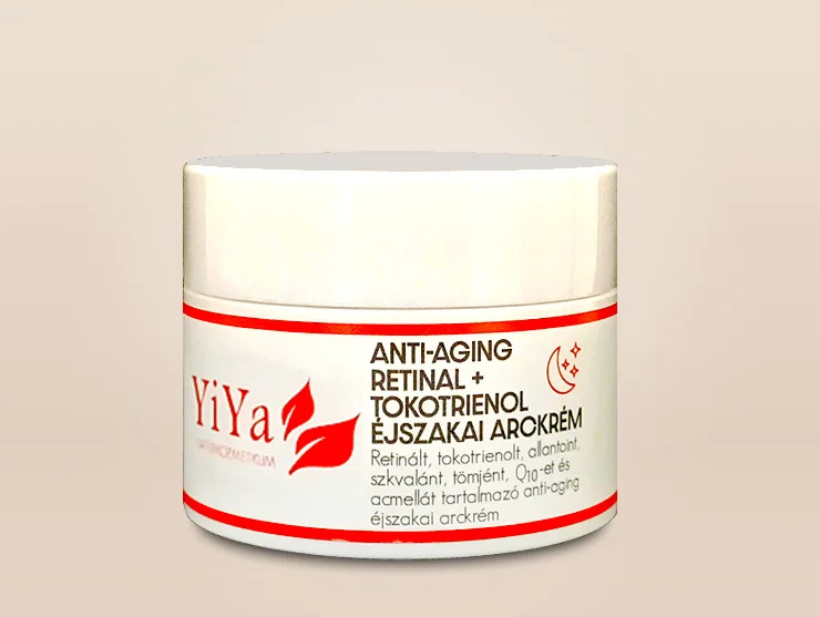YiYa Retinal + Tokotrienol Creme de Față, 50 ml – cu ingrediente naturale anti-rid și de încetinire a îmbătrânirii!
