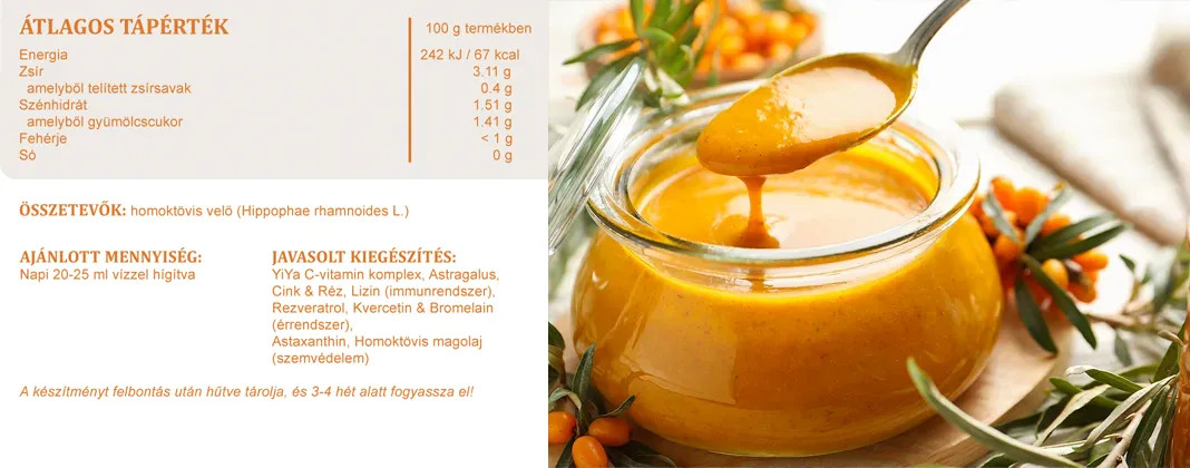 YiYa Suc de cătină, 500 ml - un fruct de pădure bogat în vitamina C și flavonoide  direct de pe pământul maghiar!