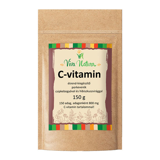 Pulbere vit C BIO cu hibiscus si maces - 150 gr