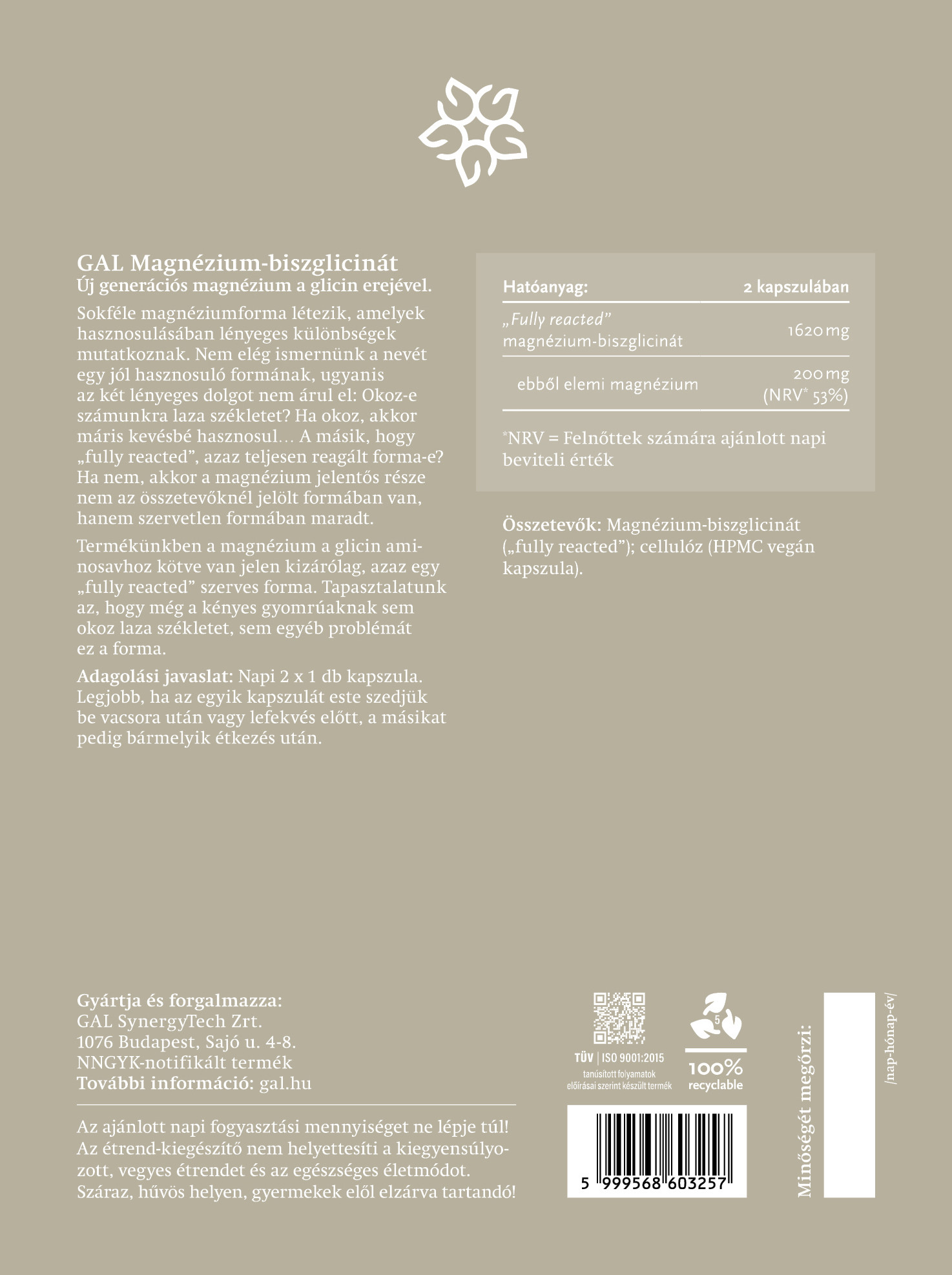 GAL Bisglicinat de magneziu –180buc.