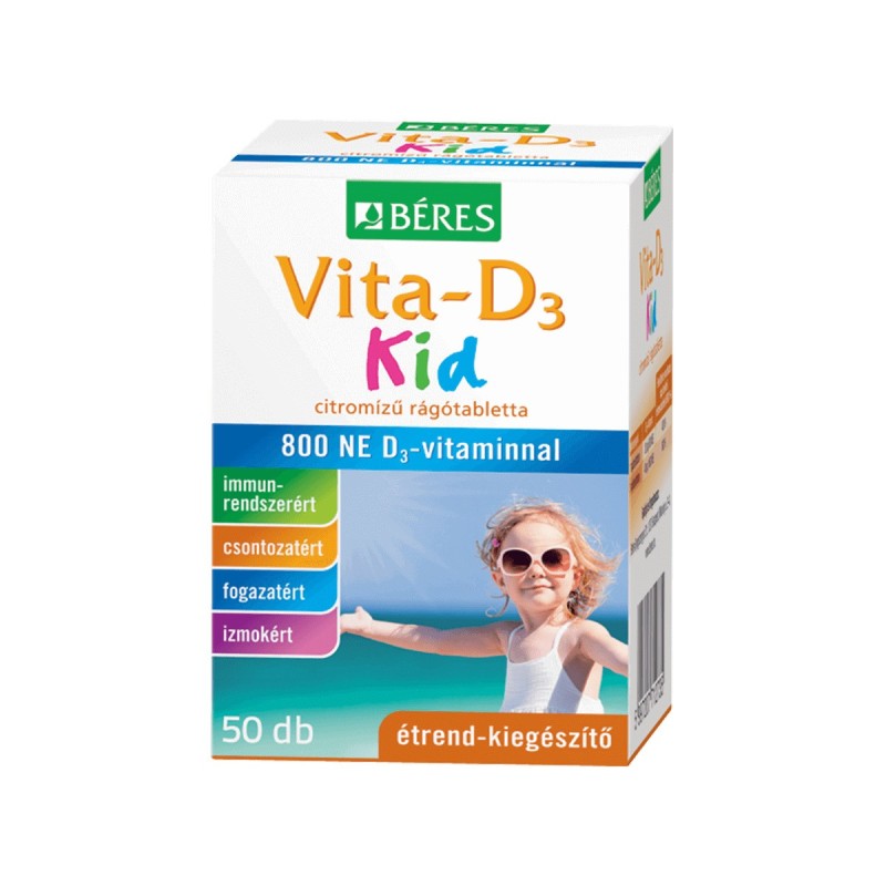 BERES, Vita-D3 Kid, 800 UI, 50 buc. comprimate masticabile
