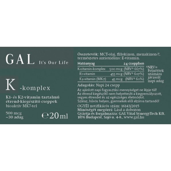GAL Vitamina K-komplex 500 mcg K