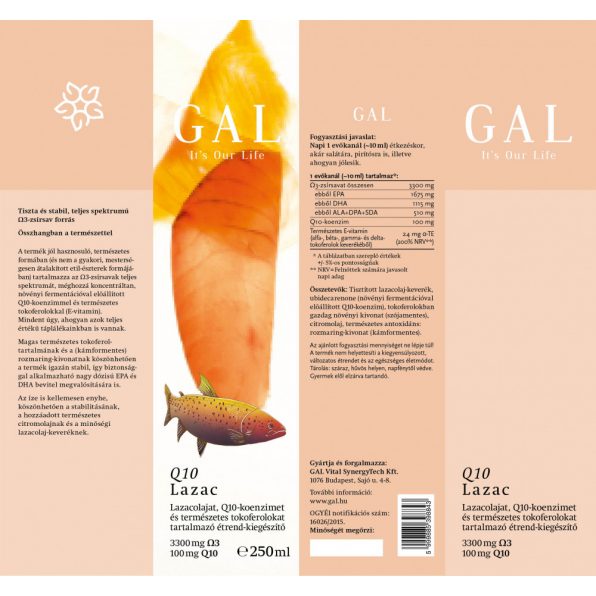 GAL Ulei de Somon Omega3 cu coenzima Q10 - 250 ml