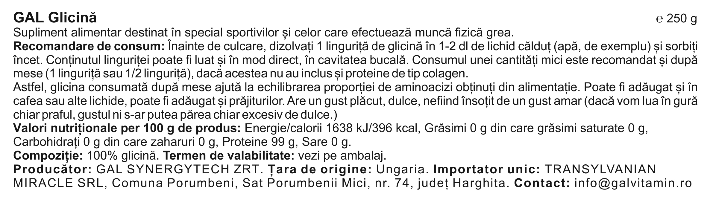 GAL Glicina- 250g