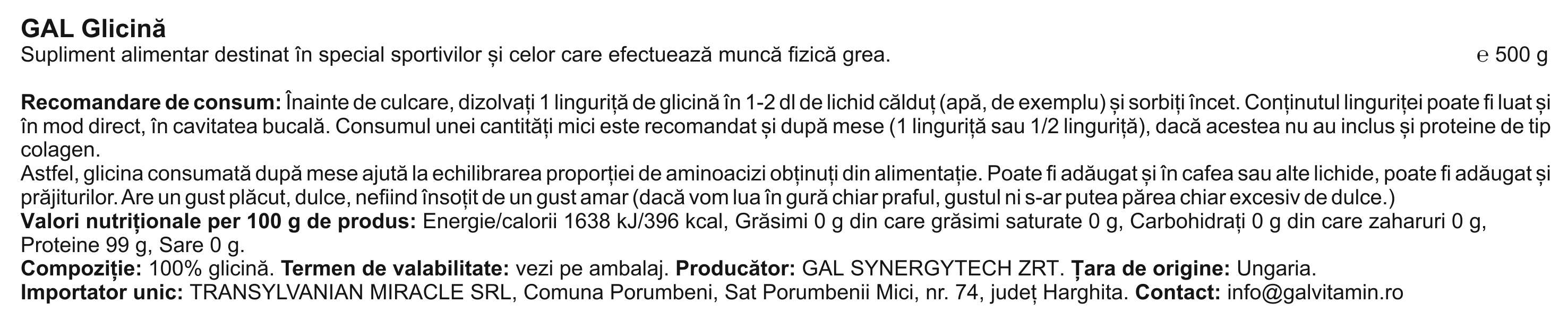 GAL Glicina 500g