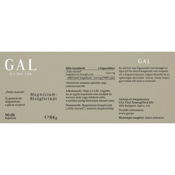 GAL Magneziu Bisglicinat - 90 caps.
