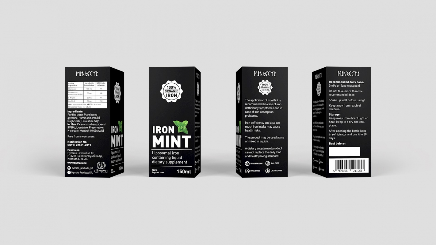 IRONMINT (Mentă cu fier) Supiment alimentar Lipozomal (150 ML)