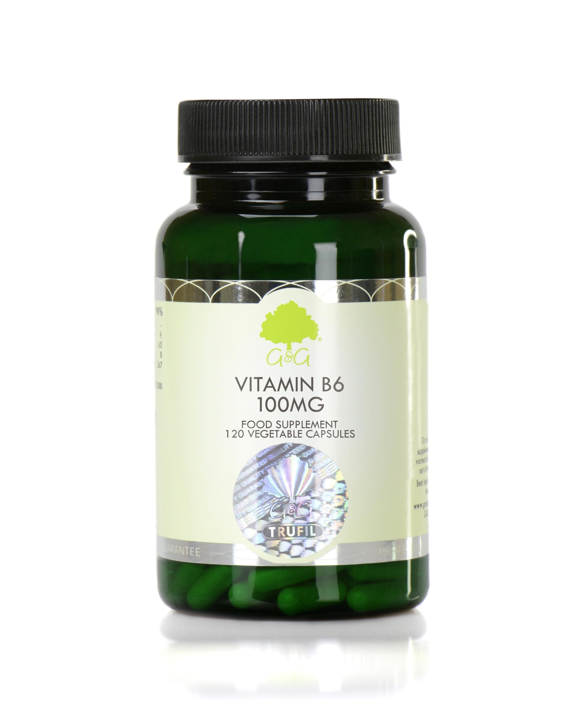 Vitamina B6 Piridoxină 100mg - 120 capsule.