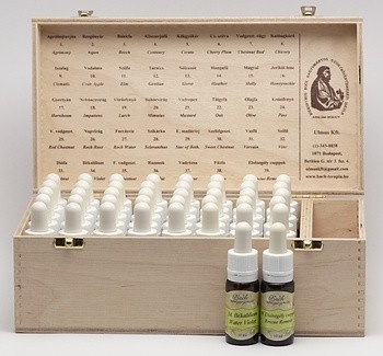 Set remedii florale Bach in cutie de lemn